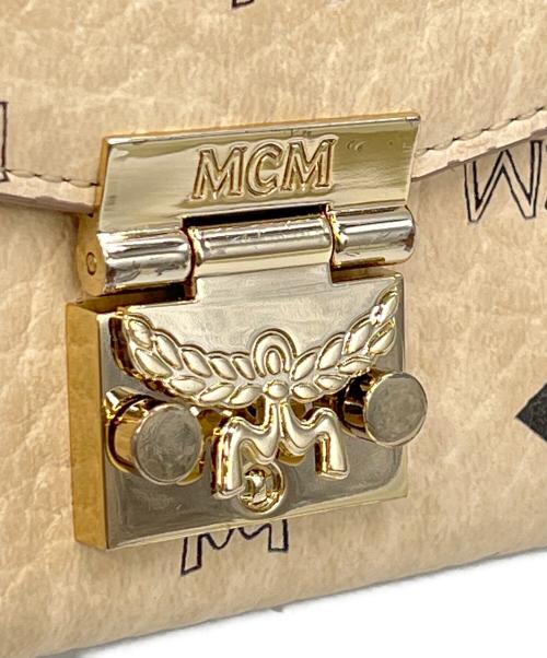 MCM（エムシーエム）MCM (エムシーエム) チェーンウォレット ベージュ×ブラックの古着・服飾アイテム