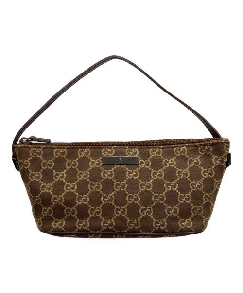 GUCCI（グッチ）GUCCI (グッチ) GGキャンバス ミニアクセサリーバッグ ブラウンの古着・服飾アイテム