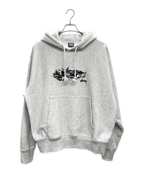 stussy（ステューシー）stussy (ステューシー) パーカー ライトグレー サイズ:Mの古着・服飾アイテム