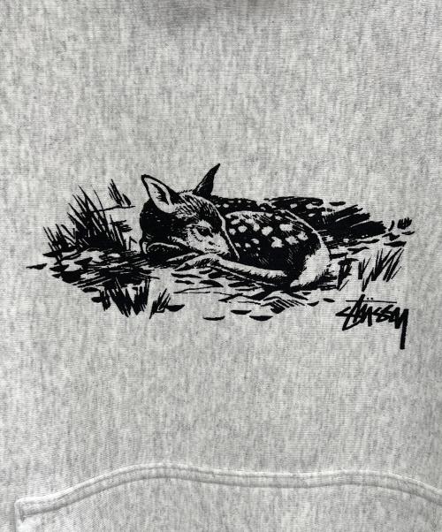stussy（ステューシー）stussy (ステューシー) パーカー ライトグレー サイズ:Mの古着・服飾アイテム