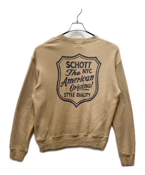 Schott（ショット）Schott (ショット) SHIELD CREW KNIT SWEAT ブラウン サイズ:Mの古着・服飾アイテム