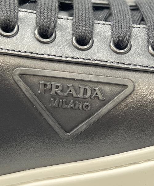 PRADA（プラダ）PRADA (プラダ) ローカットスニーカー ブラック サイズ:37の古着・服飾アイテム
