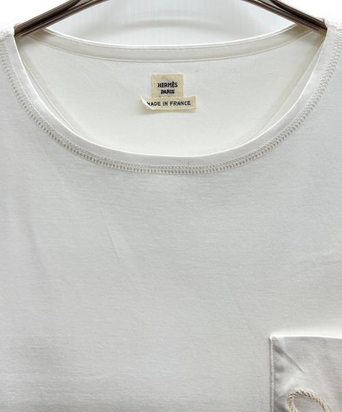 HERMES（エルメス）HERMES (エルメス) 半袖カットソー ホワイト×ベージュ サイズ:34の古着・服飾アイテム