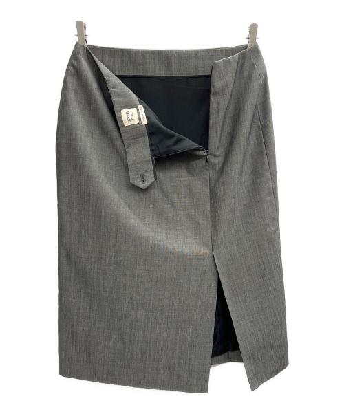 HERMES（エルメス）HERMES (エルメス) スリットスカート グレー サイズ:38の古着・服飾アイテム