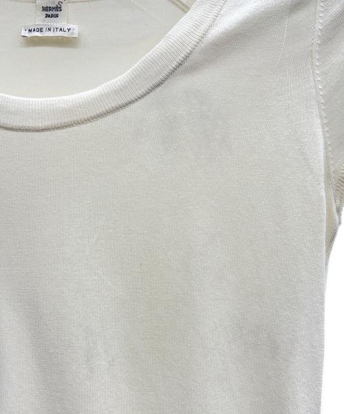 HERMES（エルメス）HERMES (エルメス) 薄手ニット ホワイト サイズ:Sの古着・服飾アイテム