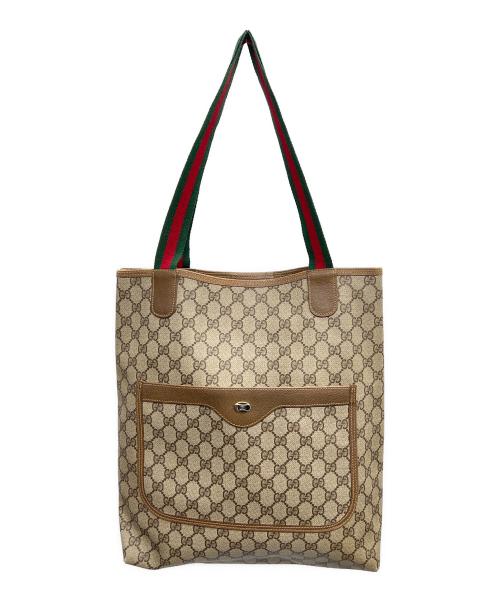 GUCCI（グッチ）GUCCI (グッチ) トートバッグ ベージュ×グリーンの古着・服飾アイテム