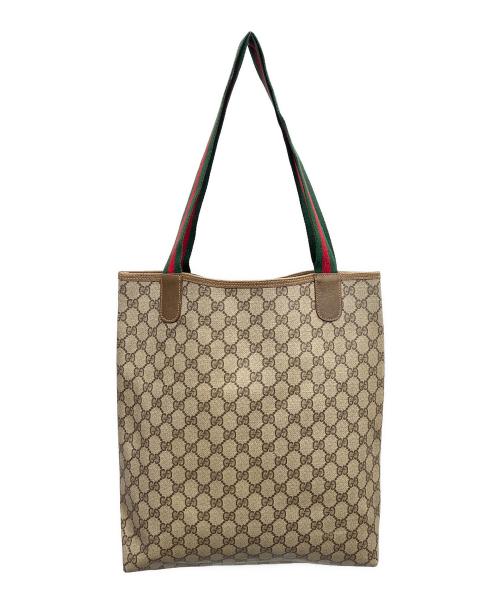 GUCCI（グッチ）GUCCI (グッチ) トートバッグ ベージュ×グリーンの古着・服飾アイテム