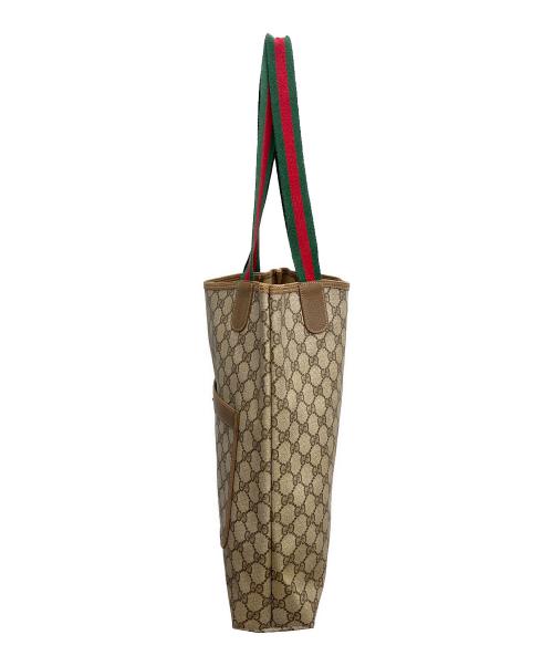 GUCCI（グッチ）GUCCI (グッチ) トートバッグ ベージュ×グリーンの古着・服飾アイテム