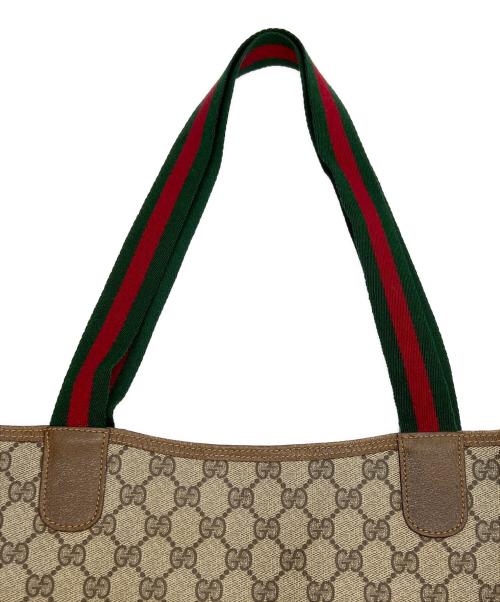 GUCCI（グッチ）GUCCI (グッチ) トートバッグ ベージュ×グリーンの古着・服飾アイテム