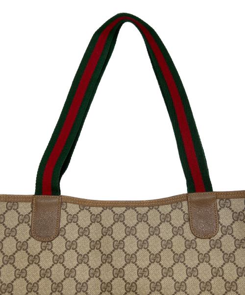 GUCCI（グッチ）GUCCI (グッチ) トートバッグ ベージュ×グリーンの古着・服飾アイテム