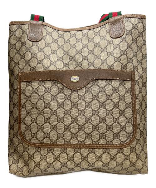 GUCCI（グッチ）GUCCI (グッチ) トートバッグ ベージュ×グリーンの古着・服飾アイテム