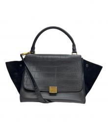 CELINE（セリーヌ）の古着「2WAYバッグ トラペーズ ミディアム」｜ブラック