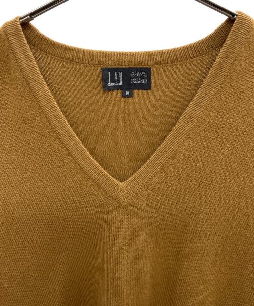 dunhill（ダンヒル）dunhill (ダンヒル) Vネックニット ベージュ サイズ:Mの古着・服飾アイテム
