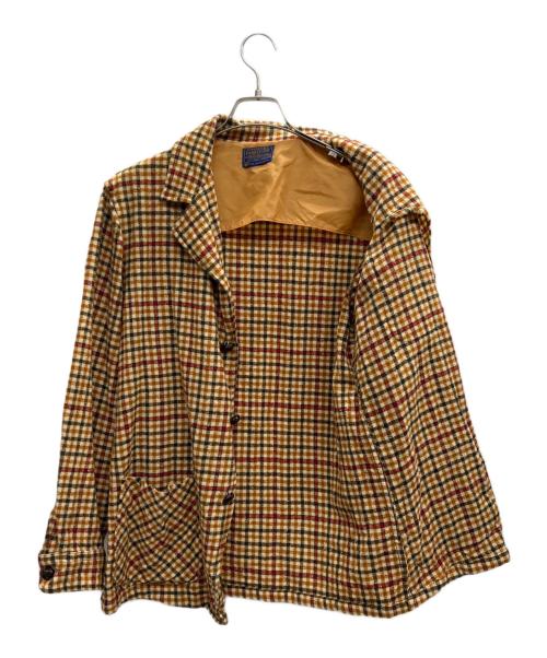 PENDLETON（ペンドルトン）PENDLETON (ペンドルトン) ウール チェックジャケット 70s ブラウン サイズ:Mの古着・服飾アイテム