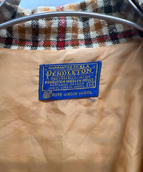 PENDLETON（ペンドルトン）PENDLETON (ペンドルトン) ウール チェックジャケット 70s ブラウン サイズ:Mの古着・服飾アイテム