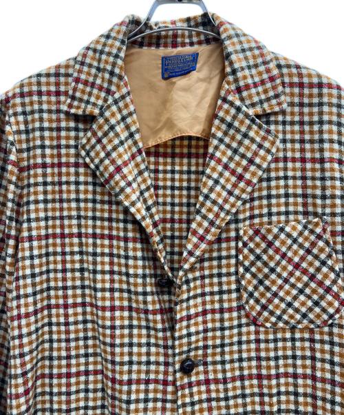PENDLETON（ペンドルトン）PENDLETON (ペンドルトン) ウール チェックジャケット 70s ブラウン サイズ:Mの古着・服飾アイテム