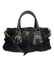 PRADA（プラダ）の古着「2WAYバッグ テスート ゴーフレ」｜ブラック