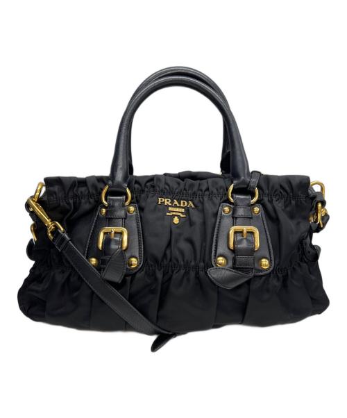 PRADA（プラダ）PRADA (プラダ) 2WAYバッグ テスート ゴーフレ ブラックの古着・服飾アイテム