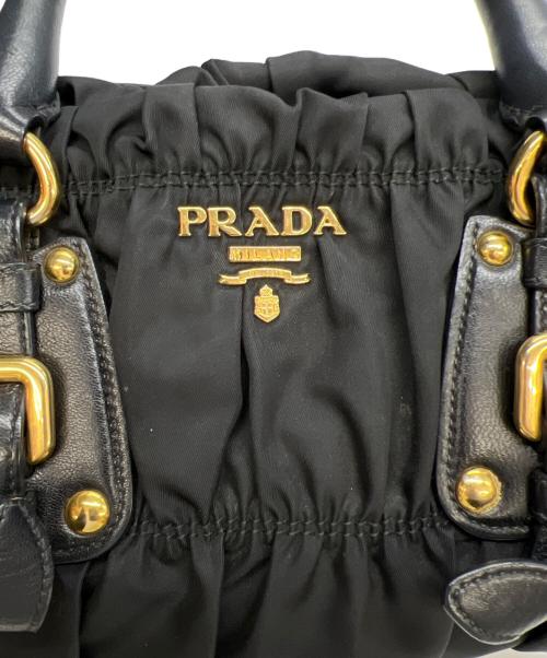 PRADA（プラダ）PRADA (プラダ) 2WAYバッグ テスート ゴーフレ ブラックの古着・服飾アイテム