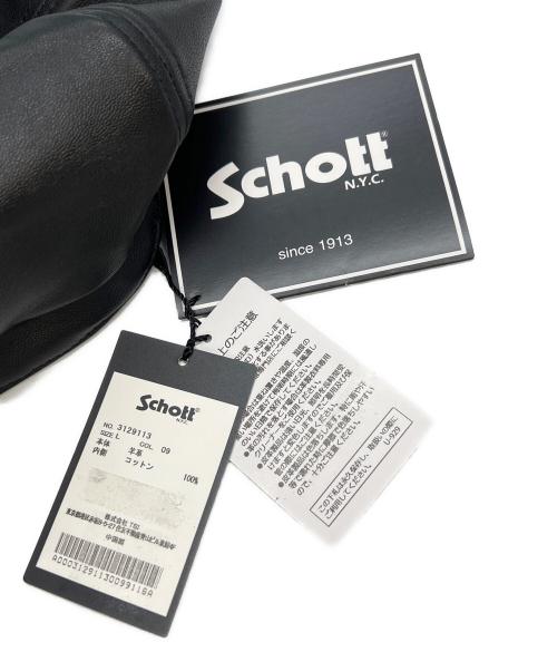 Schott（ショット）Schott (ショット) レザー ニュースボーイキャップ ブラック サイズ:Lの古着・服飾アイテム