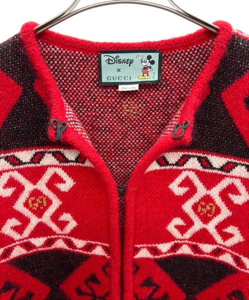 GUCCI（グッチ）GUCCI (グッチ) DISNEY (ディズニー) 厚手カーディガン レッド サイズ:Sの古着・服飾アイテム