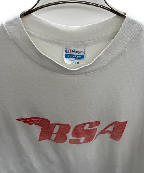 Hanes（ヘインズ）Hanes (ヘインズ) 半袖カットソー ホワイト×レッド サイズ:XLの古着・服飾アイテム