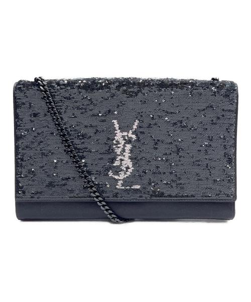 Saint Laurent Paris（サンローランパリ）Saint Laurent Paris (サンローランパリ) チェーンショルダーバッグ ケイト スパンコール ブラックの古着・服飾アイテム