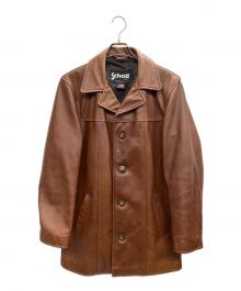 Schott（ショット）の古着「レザーハーフコート」｜ブラウン