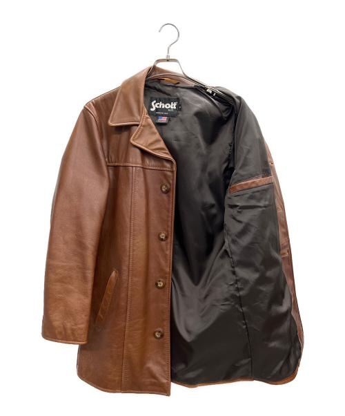 Schott（ショット）Schott (ショット) レザーハーフコート ブラウン サイズ:Sの古着・服飾アイテム