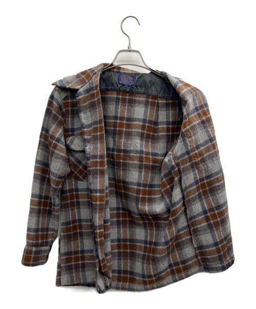 PENDLETON（ペンドルトン）PENDLETON (ペンドルトン) 長袖ウールシャツ グレー×ブラウン サイズ:Mの古着・服飾アイテム
