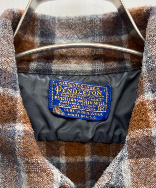 PENDLETON（ペンドルトン）PENDLETON (ペンドルトン) 長袖ウールシャツ グレー×ブラウン サイズ:Mの古着・服飾アイテム