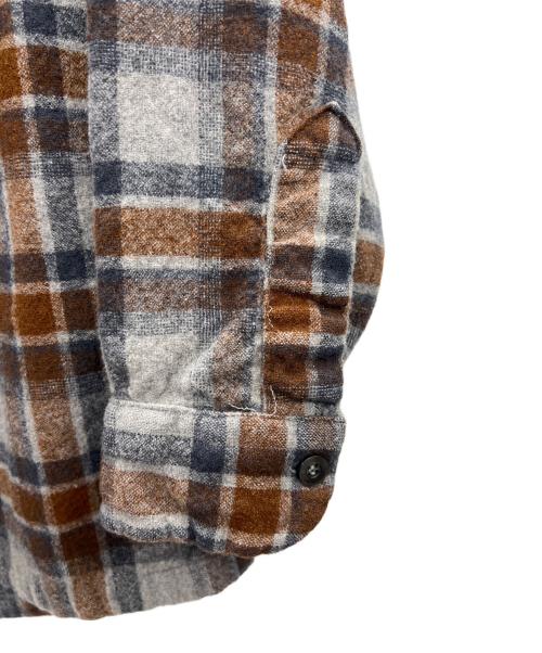 PENDLETON（ペンドルトン）PENDLETON (ペンドルトン) 長袖ウールシャツ グレー×ブラウン サイズ:Mの古着・服飾アイテム