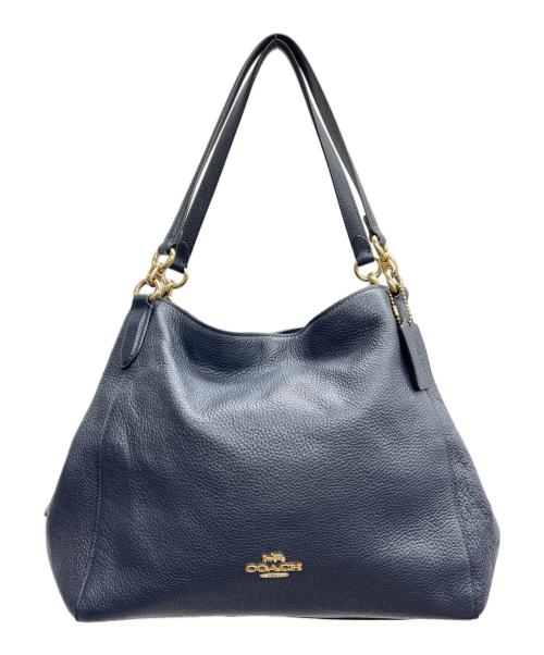 COACH（コーチ）COACH (コーチ) トートバッグ ペブルレザー ハリー ロゴ ネイビーの古着・服飾アイテム