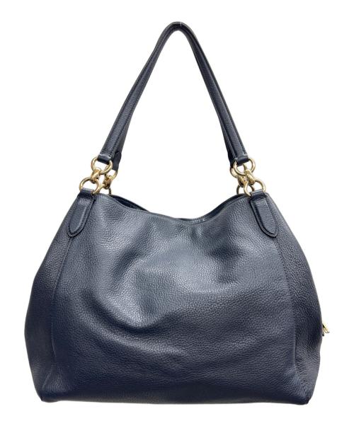 COACH（コーチ）COACH (コーチ) トートバッグ ペブルレザー ハリー ロゴ ネイビーの古着・服飾アイテム