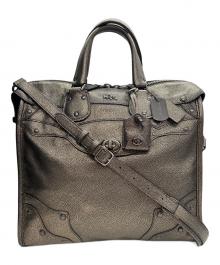 COACH（コーチ）の古着「エレベーテッド ライダー33 サッチェル メタリックレザー」｜ブロンズ