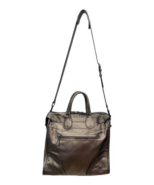 COACH（コーチ）COACH (コーチ) エレベーテッド ライダー33 サッチェル メタリックレザー ブロンズの古着・服飾アイテム