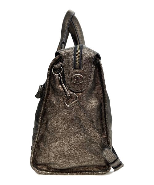 COACH（コーチ）COACH (コーチ) エレベーテッド ライダー33 サッチェル メタリックレザー ブロンズの古着・服飾アイテム