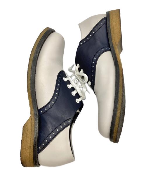 BOTTEGA VENETA（ボッテガベネタ）BOTTEGA VENETA (ボッテガベネタ) サドルシューズ ベージュ×ネイビー サイズ:41の古着・服飾アイテム