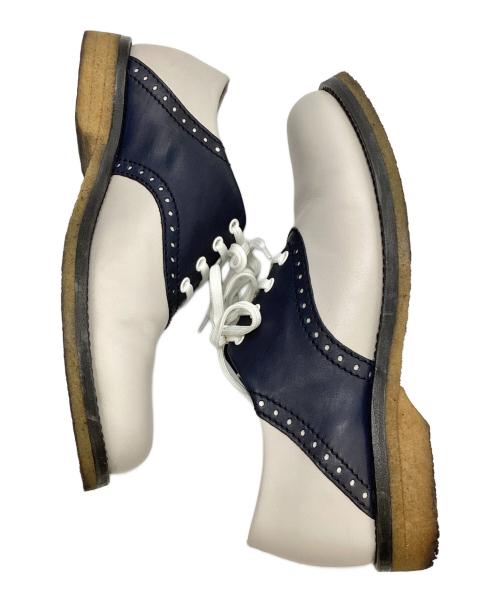 BOTTEGA VENETA（ボッテガベネタ）BOTTEGA VENETA (ボッテガベネタ) サドルシューズ ベージュ×ネイビー サイズ:41の古着・服飾アイテム