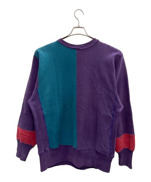Champion（チャンピオン）Champion (チャンピオン) クルーネックスウェット パープル×グリーン サイズ:LARGEの古着・服飾アイテム