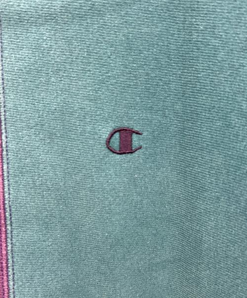 Champion（チャンピオン）Champion (チャンピオン) クルーネックスウェット パープル×グリーン サイズ:LARGEの古着・服飾アイテム