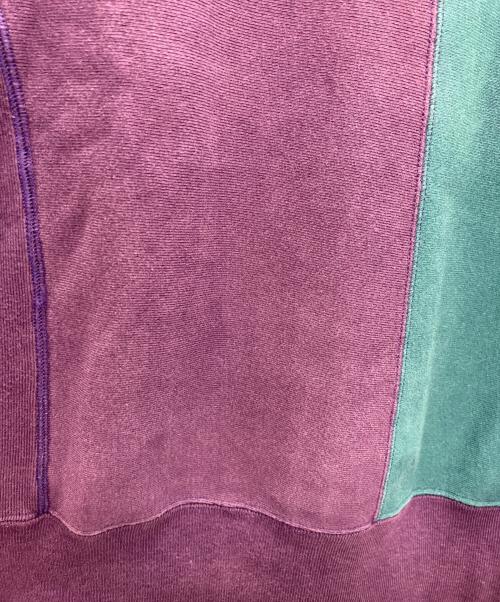 Champion（チャンピオン）Champion (チャンピオン) クルーネックスウェット パープル×グリーン サイズ:LARGEの古着・服飾アイテム