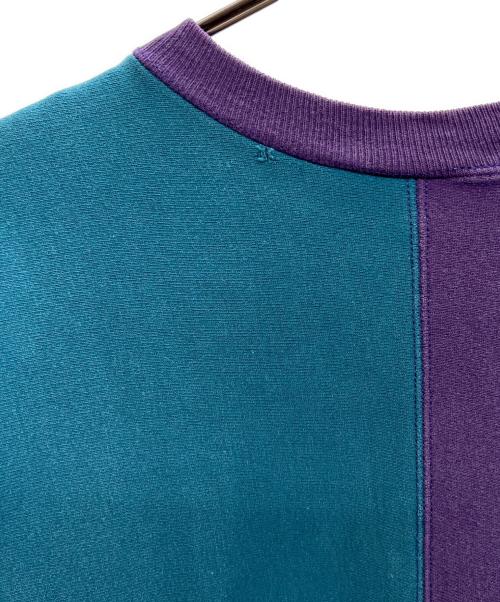 Champion（チャンピオン）Champion (チャンピオン) クルーネックスウェット パープル×グリーン サイズ:LARGEの古着・服飾アイテム