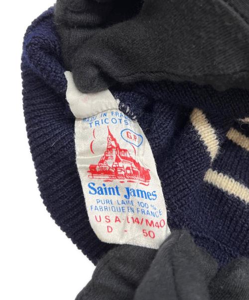 SAINT JAMES（セントジェームス）SAINT JAMES (セントジェームス) 厚手ボーダーニット カンカル 60s ネイビー×ホワイト サイズ:不明の古着・服飾アイテム