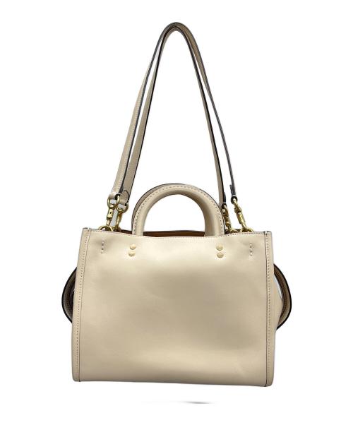 COACH（コーチ）COACH (コーチ) tom wesselmann (トム・ウェッセルマン) ショルダーバッグ Rogue 25 ベージュ×レッドの古着・服飾アイテム