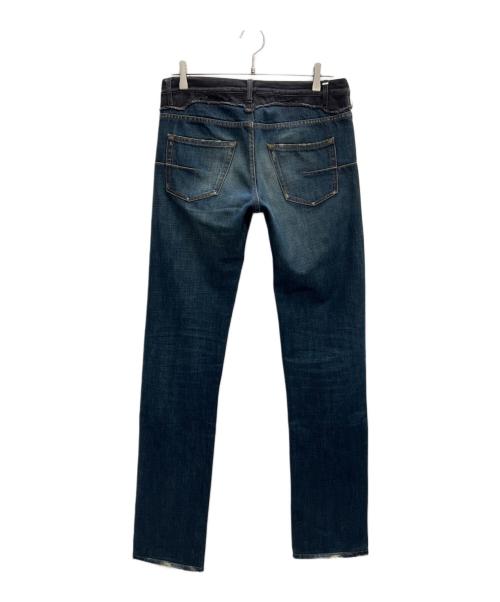 DIOR HOMME（ディオール オム）Dior Homme (ディオール オム) コンバインデニム AW06 エディ期 ブルー×ブラック サイズ:29の古着・服飾アイテム