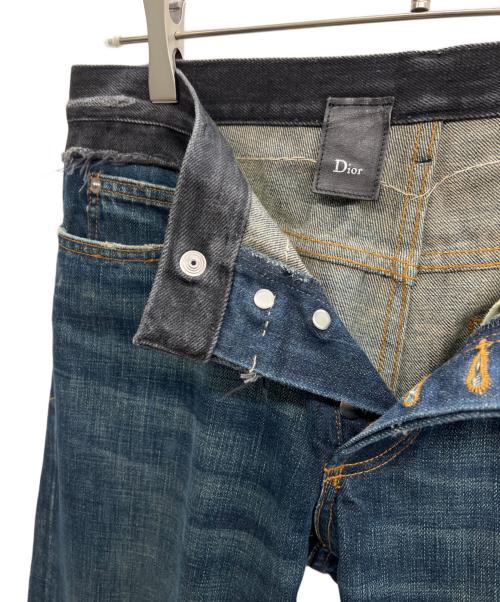 DIOR HOMME（ディオール オム）Dior Homme (ディオール オム) コンバインデニム AW06 エディ期 ブルー×ブラック サイズ:29の古着・服飾アイテム
