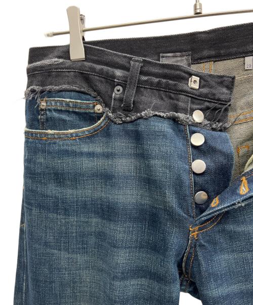 DIOR HOMME（ディオール オム）Dior Homme (ディオール オム) コンバインデニム AW06 エディ期 ブルー×ブラック サイズ:29の古着・服飾アイテム