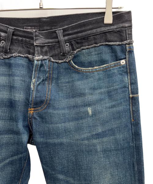 DIOR HOMME（ディオール オム）Dior Homme (ディオール オム) コンバインデニム AW06 エディ期 ブルー×ブラック サイズ:29の古着・服飾アイテム