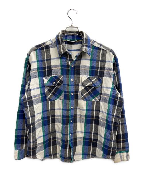 FIVE BROTHER（ファイブブラザー）FIVE BROTHER (ファイブブラザー) ヘビーネルシャツ 70s～80s ブルー サイズ:2XLの古着・服飾アイテム